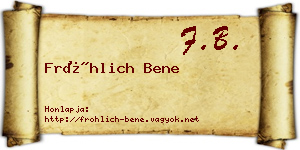 Fröhlich Bene névjegykártya